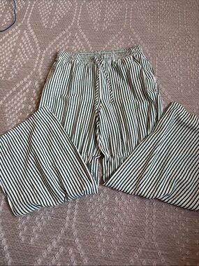 American Eagle Outfitters Green and White Striped Pants